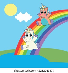 two-unicorns-playing-on-rainbow-260nw-2232243579.jpg